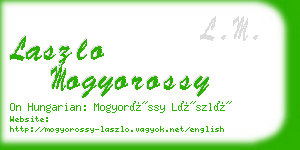 laszlo mogyorossy business card